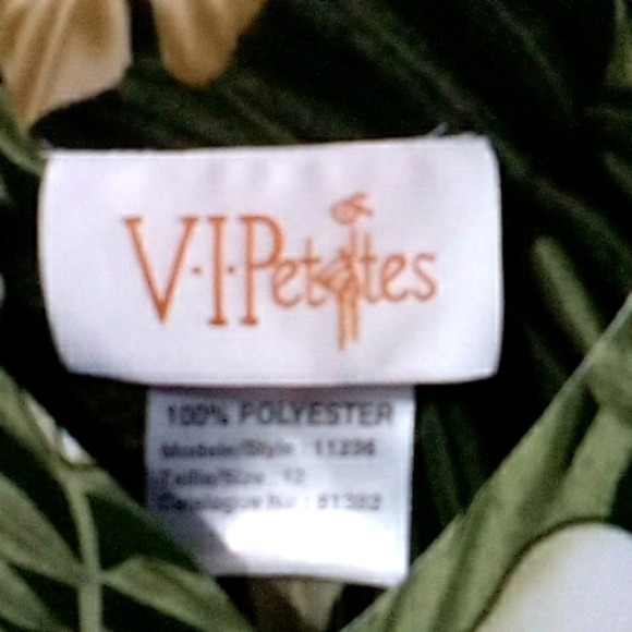 VIP Petites tropical print neutral button down maxi dress - Picture 4 of 7